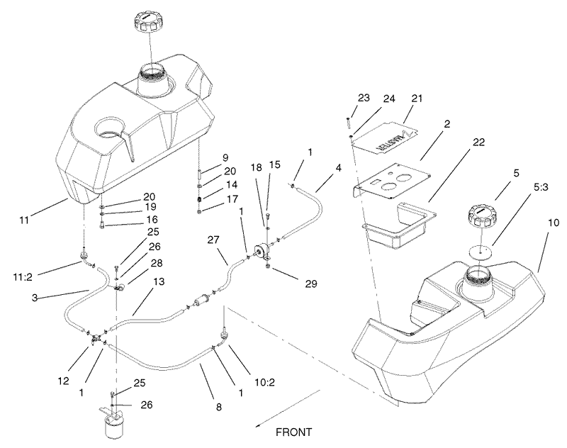 Tank and Fuel Line Assembly
