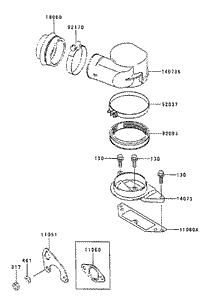 Air FilterMuffler Assembly Kawasaki FD750D-AS03