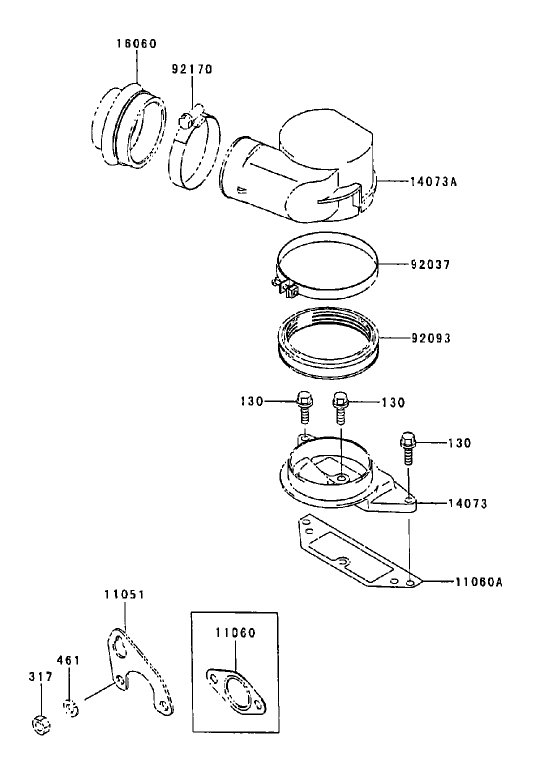 Air FilterMuffler Assembly Kawasaki FD750D AS03