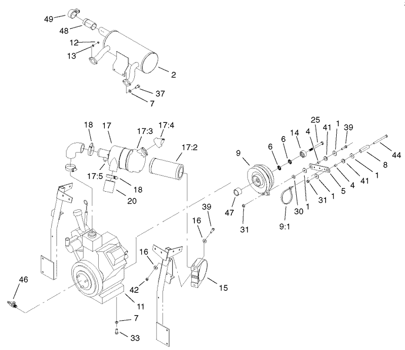 Engine Clutch and Air Cleaner Assembly