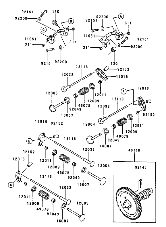 ValveCamshaft Assembly Kawasaki FD750D AS03