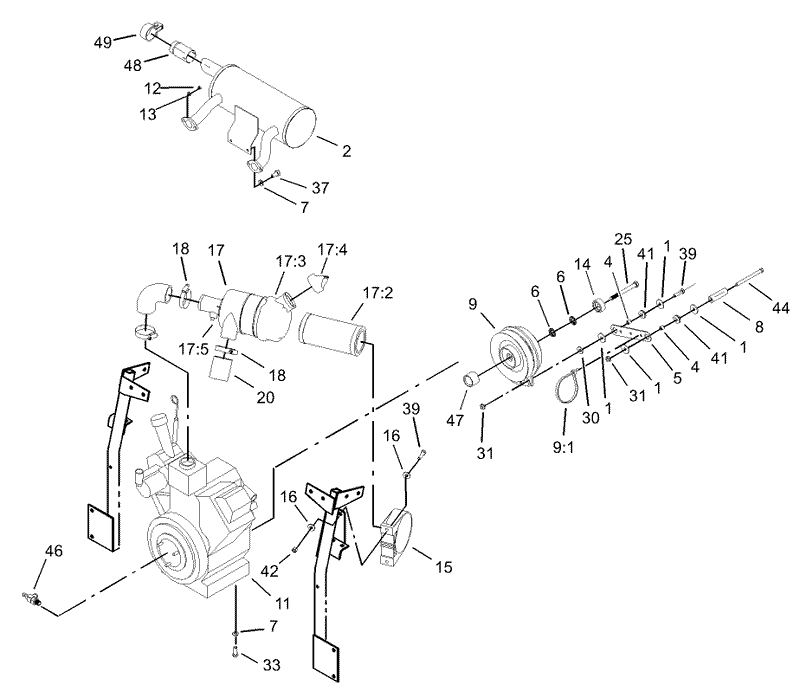 Engine Clutch and Air Cleaner Assembly
