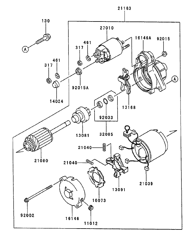 Starter Assembly Kawasaki FD750D AS03