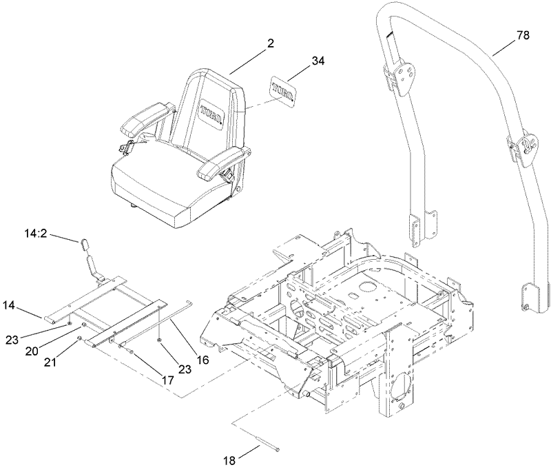 Seat and Roll Over Protection System Assembly