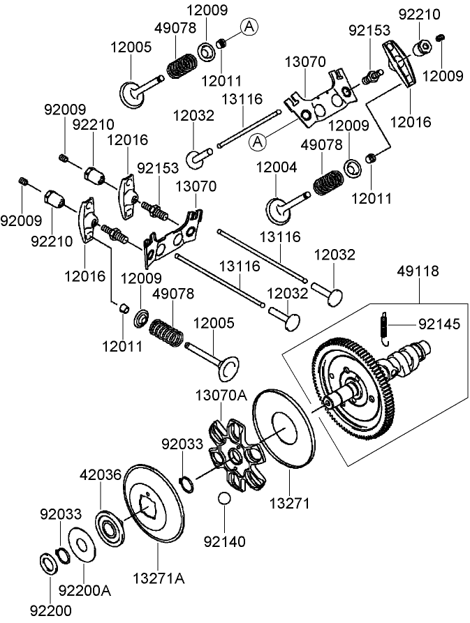Valve and Camshaft Assembly Kawasaki FH770D AS05