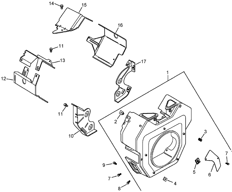Blower Housing and Baffle Assembly Kohler CH23S 76584