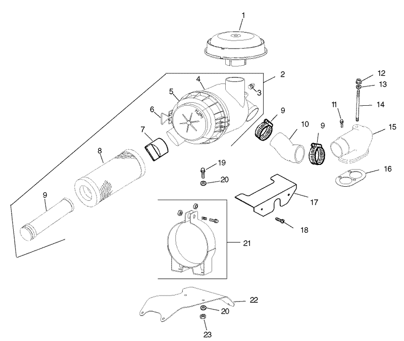 Group 10 Air IntakeFiltration Assembly Kohler CH26S 78518
