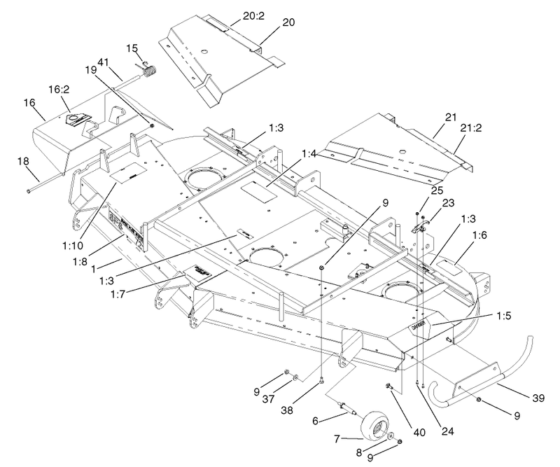 Deck Deflector And Roller Assembly