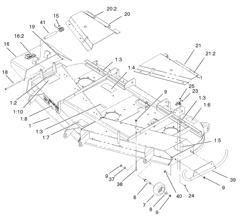 Deck Deflector and Roller Assembly