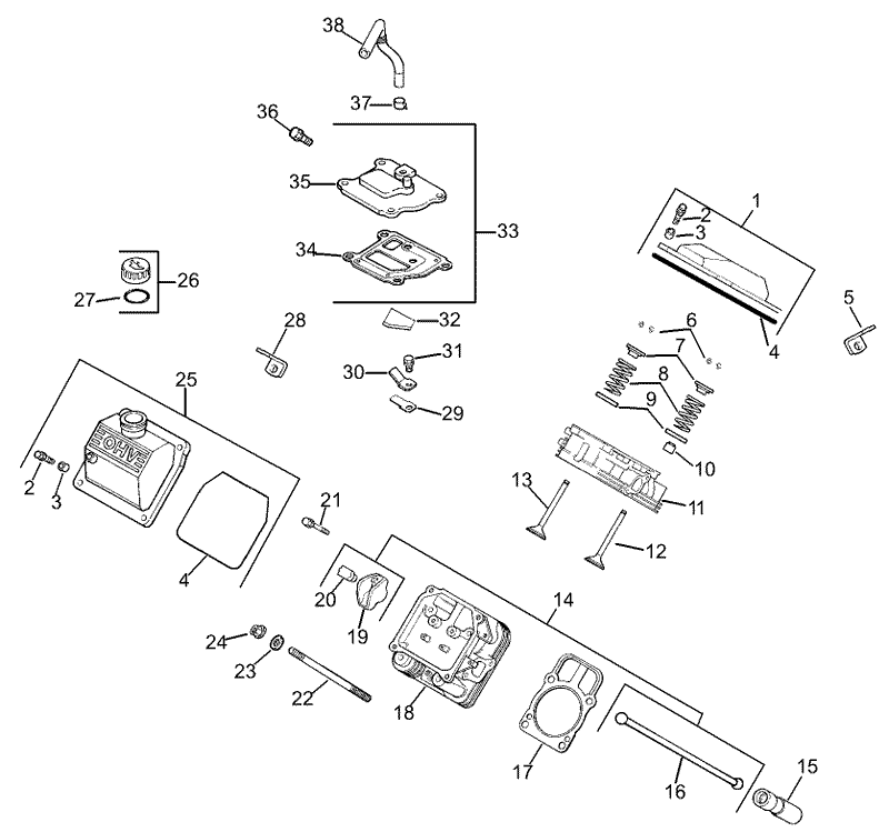 Head Valve Breather Assembly Kohler CH20S 64684