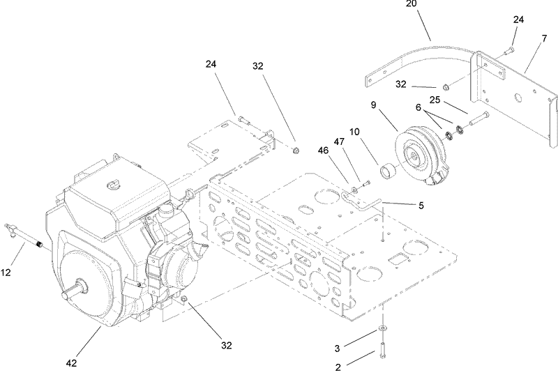 Engine and Clutch Assembly