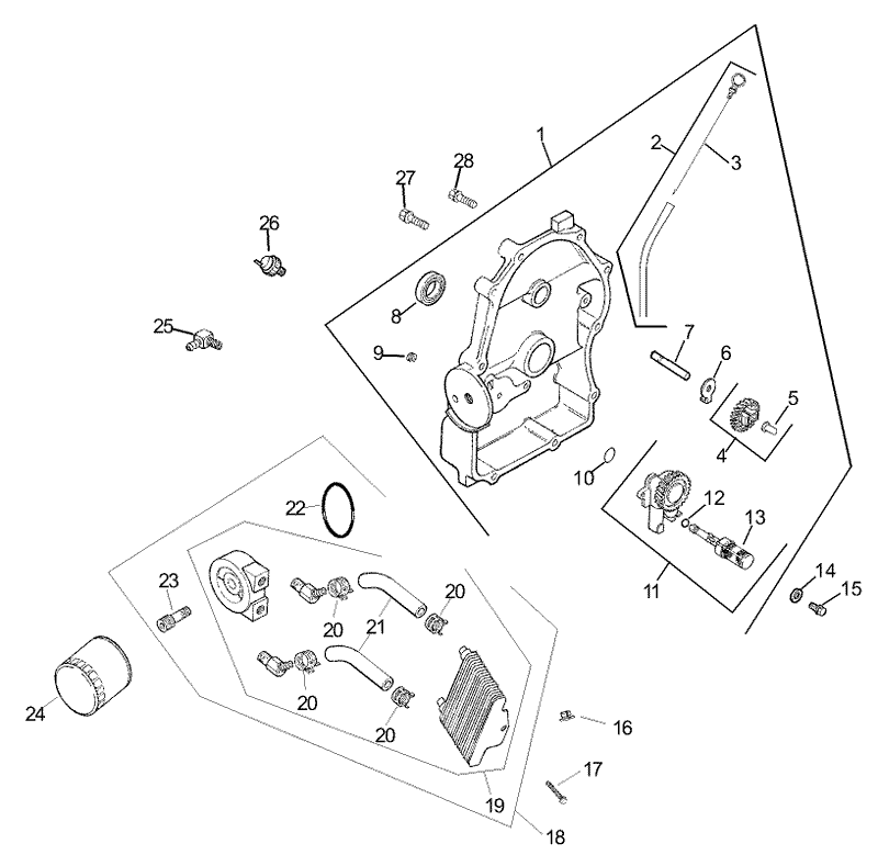 Group 3 Oil PanLubrication Assembly Kohler CH740 0007