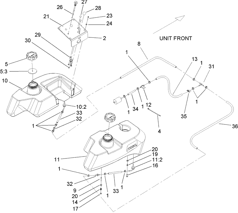 Fuel Tank and Line Assembly