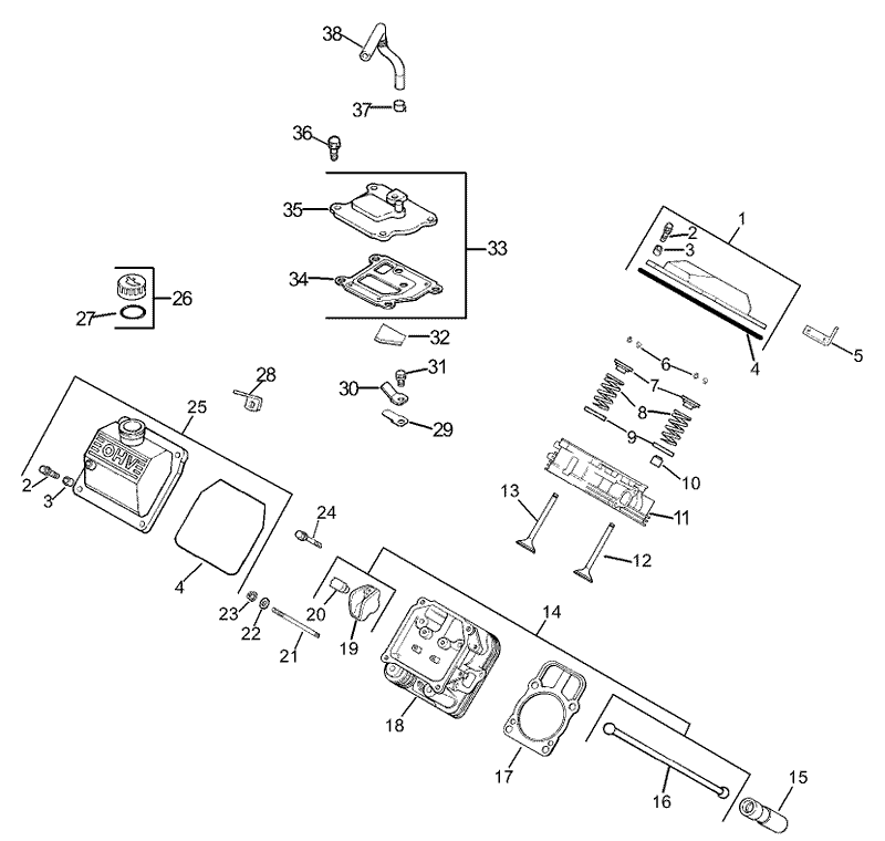 Group 4 HeadValveBreather Assembly Kohler CH23S 76569