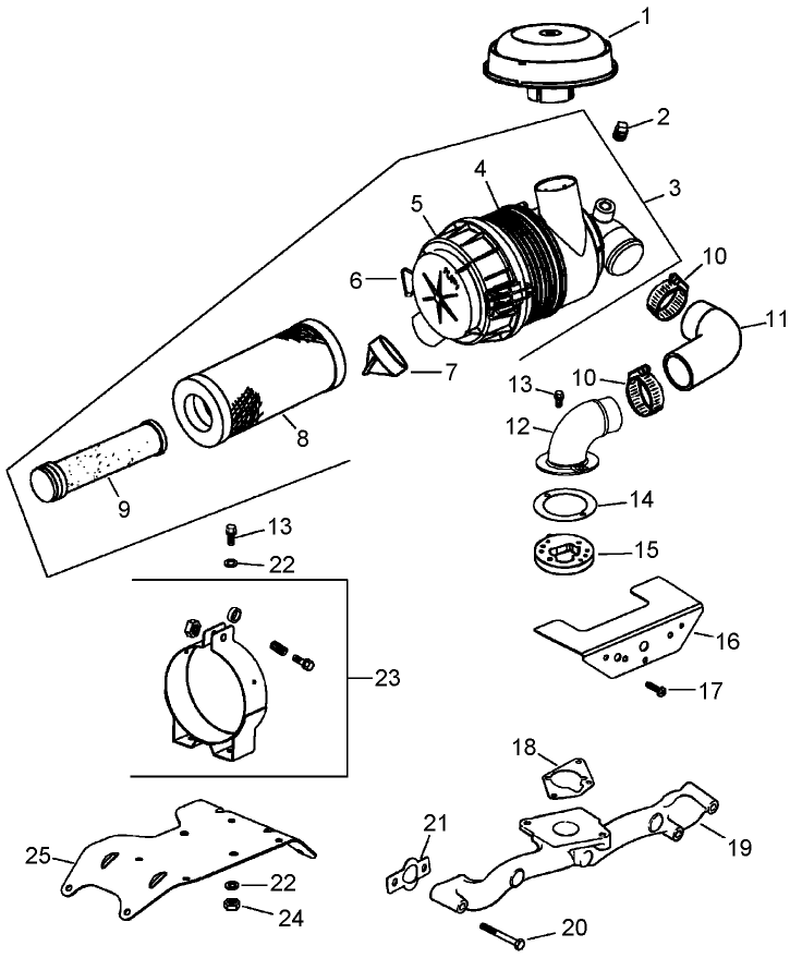 Air Intake and Filtration Assembly Kohler CH23S 76584