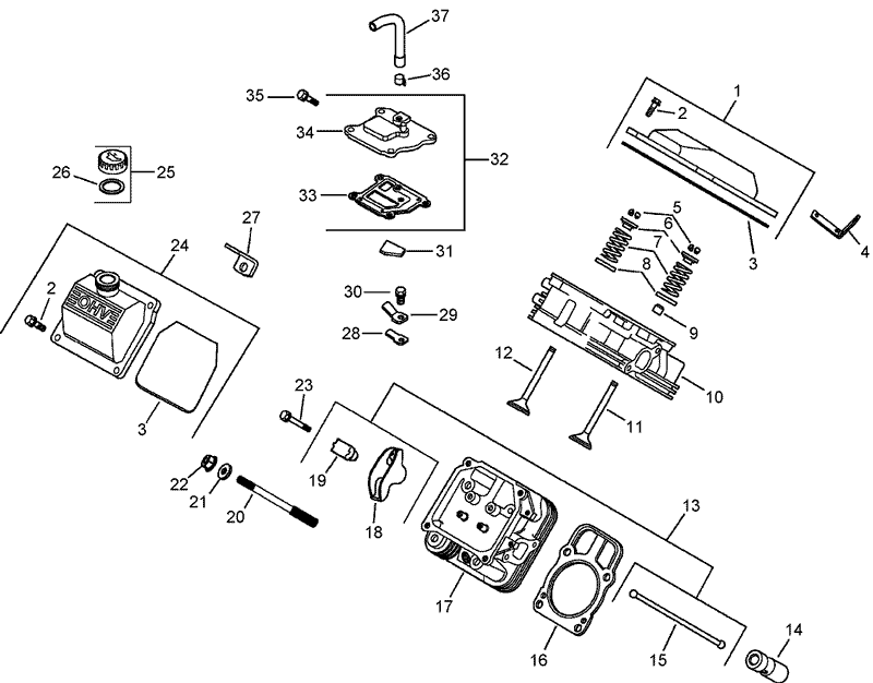Head Valve and Breather Assembly Kohler CH23S 76584