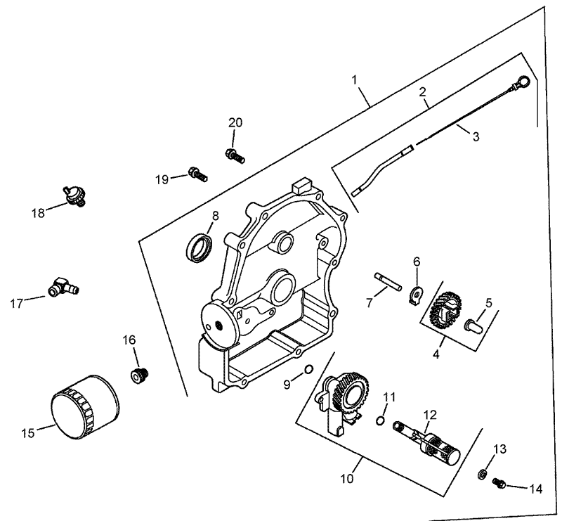 Oil Pan and Lubrication Assembly Kohler CH23S 76584