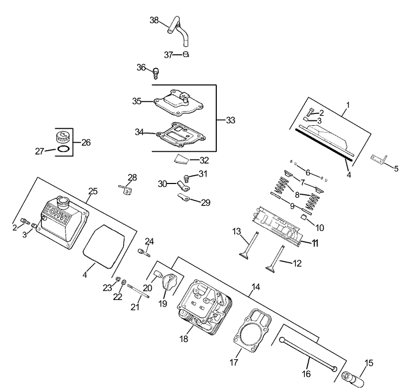 Group 4 HeadValveBreather Assembly Kohler CH740 0007