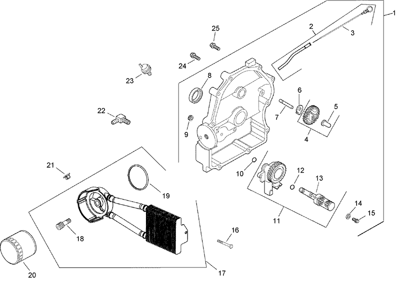 Oil Pan and Lubrication Assembly Kohler CH740 0054