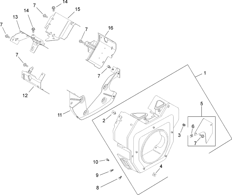 Blower Housing and Baffle Assembly Kohler CH740 0075