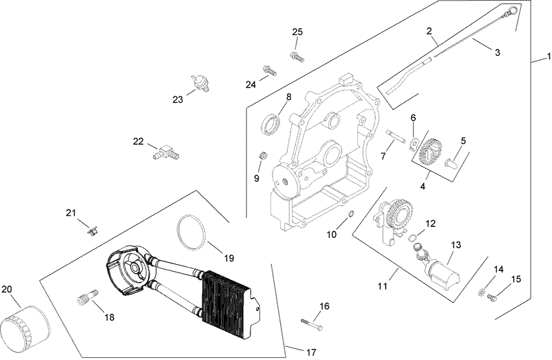 Oil Pan Lubrication Assembly Kohler CH740 0075