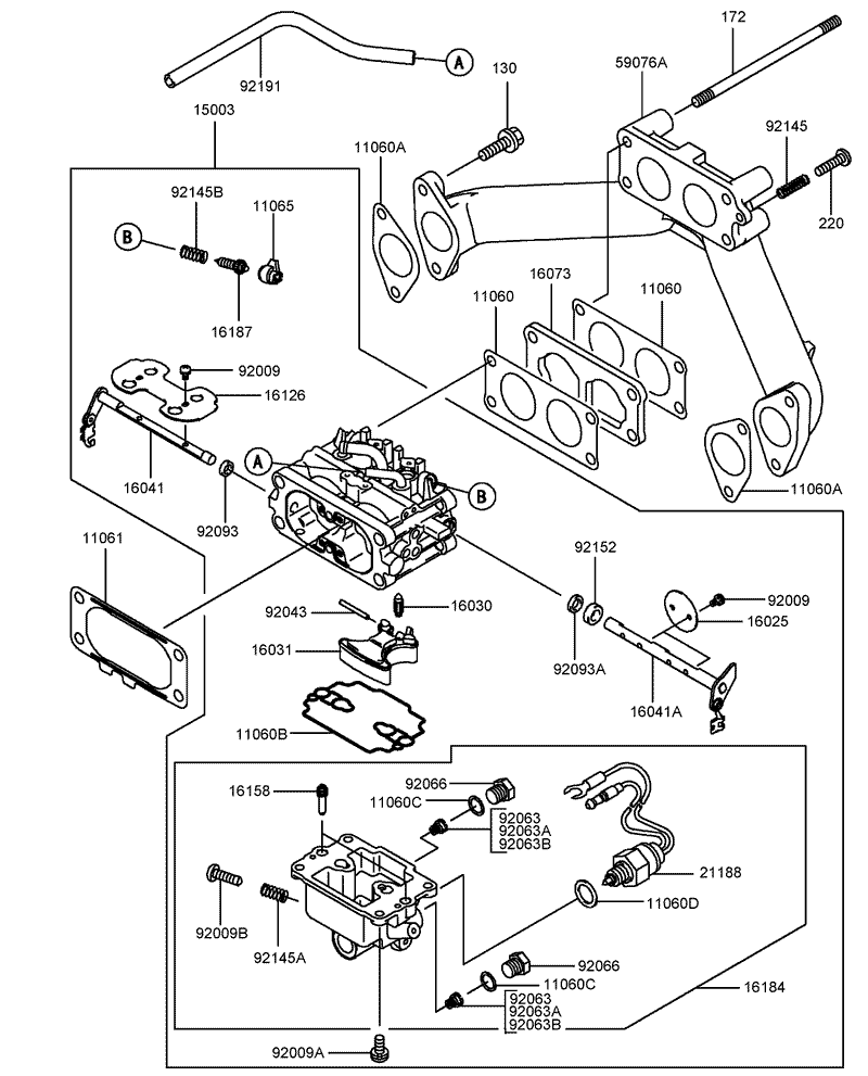 Carburetor Assembly Kawasaki FH721D CS05 R