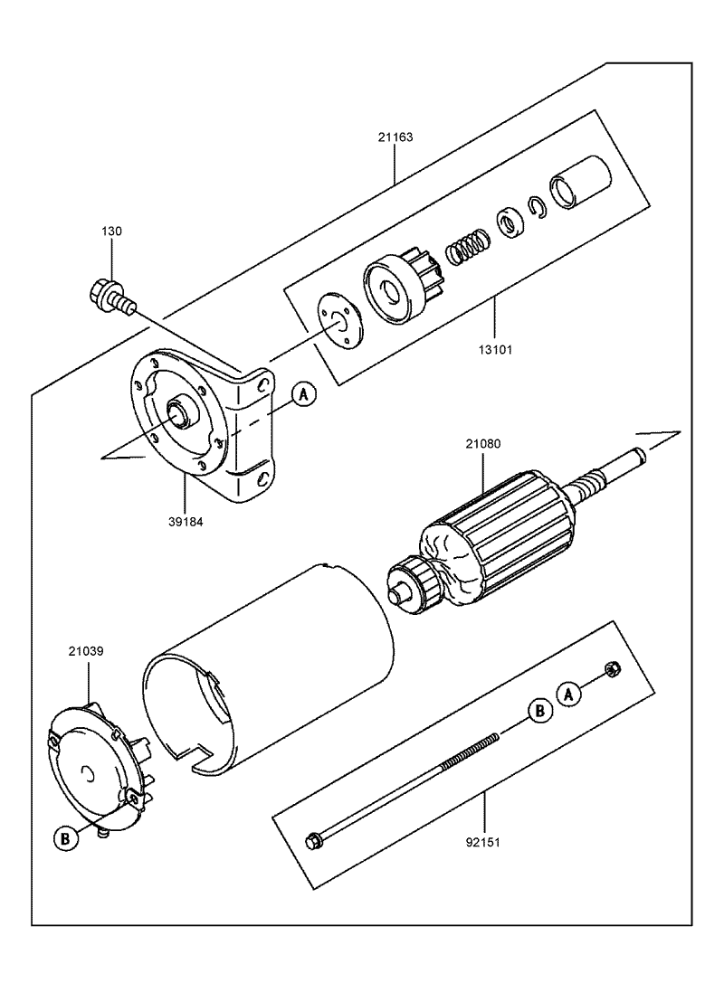 Starter Assembly Kawasaki FH721D AS08