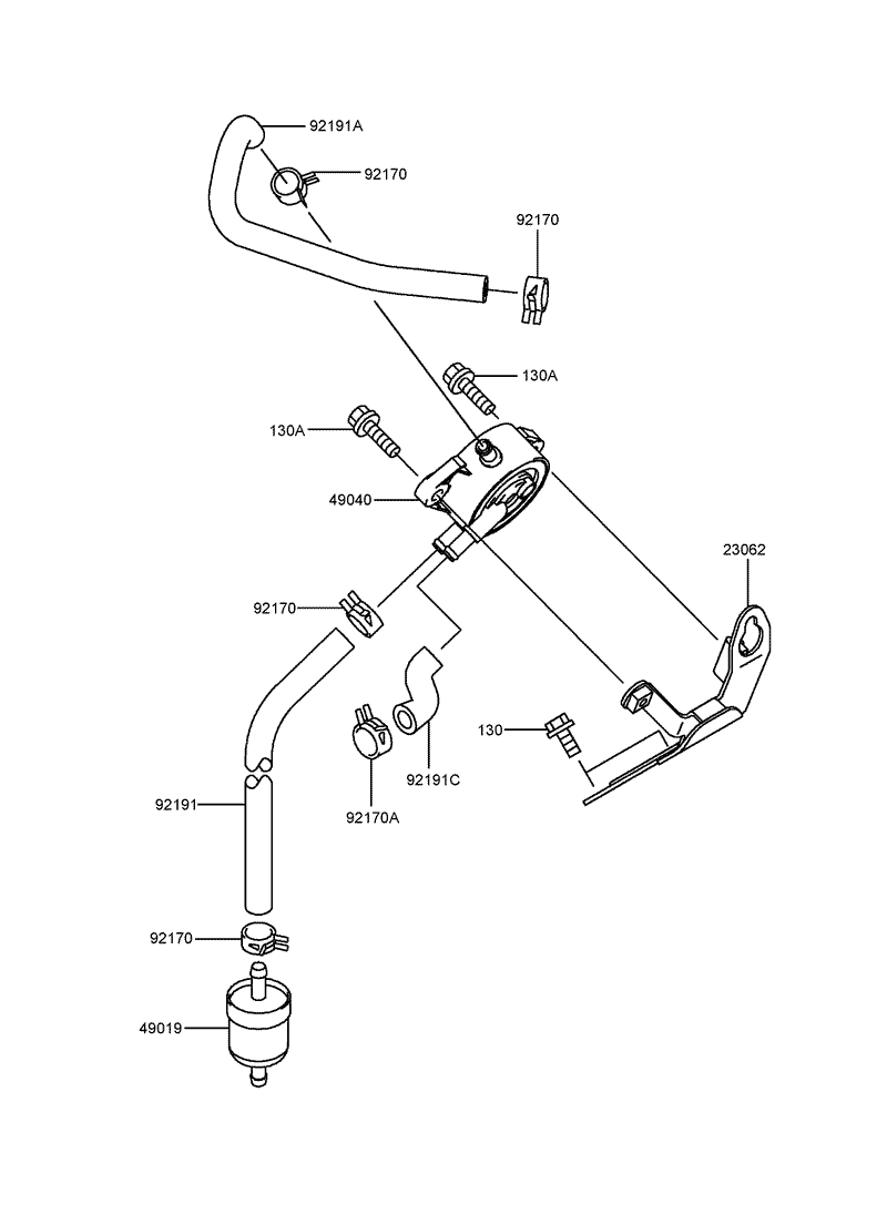 Fuel Tank and Valve Assembly Kawasaki FH721D CS05 R