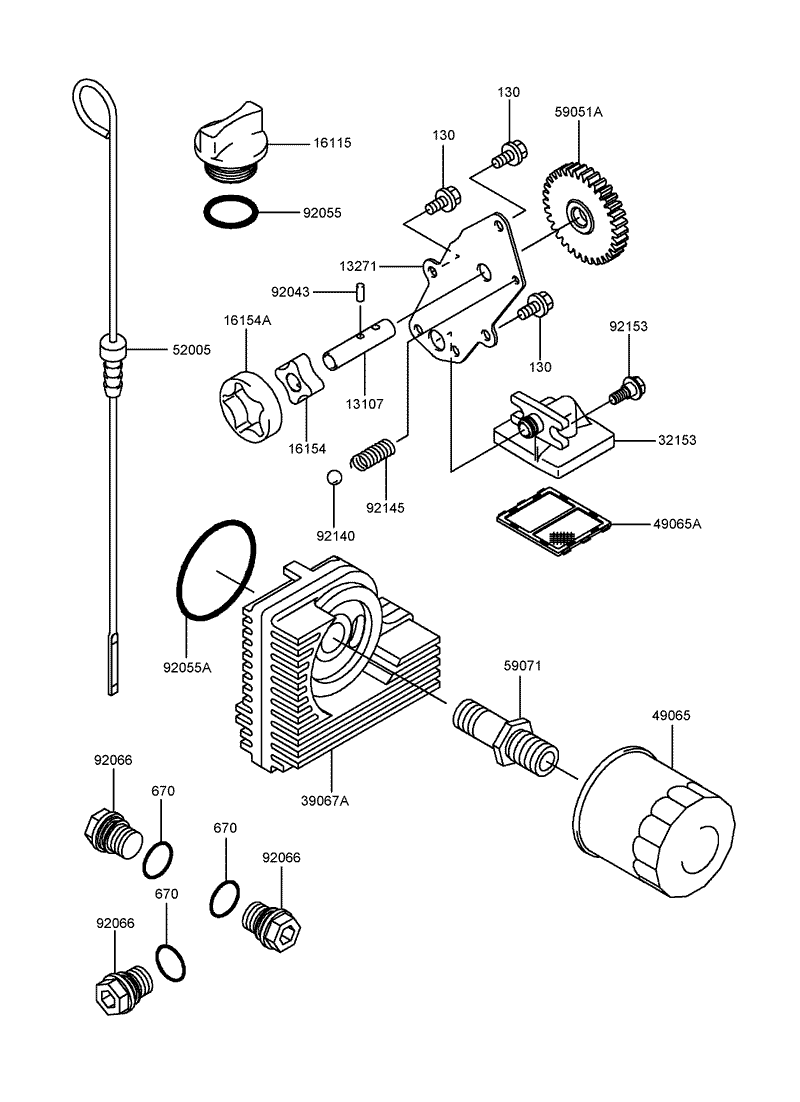 Lubrication Equipment Assembly Kawasaki FH721D CS05 R