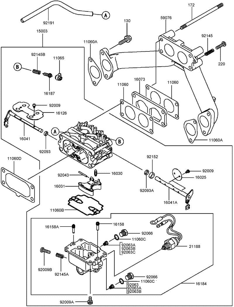 Carburetor Assembly Kawasaki FH721D AS08