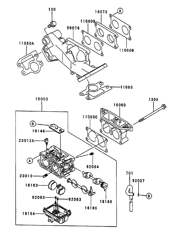 Carburetor Assembly Kawasaki FD750D AS03