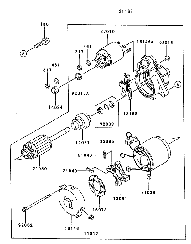 Starter Assembly Kawasaki FD750D AS03