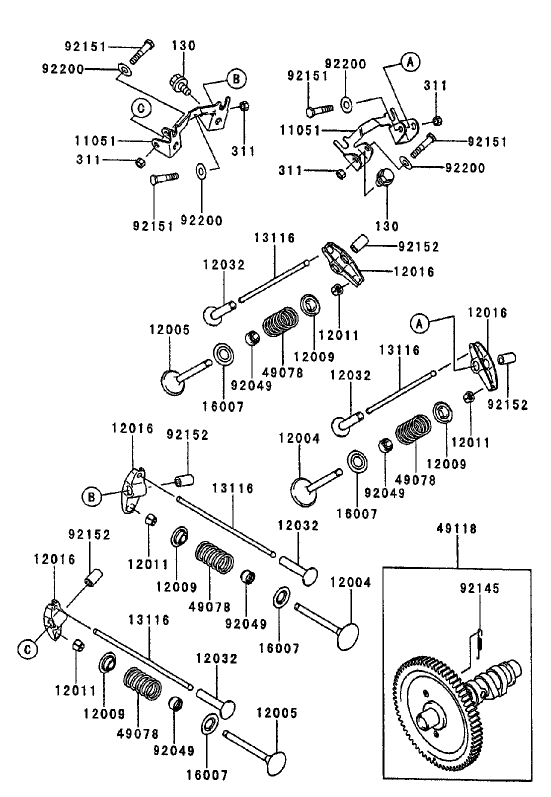 ValveCamshaft Assembly Kawasaki FD750D AS03