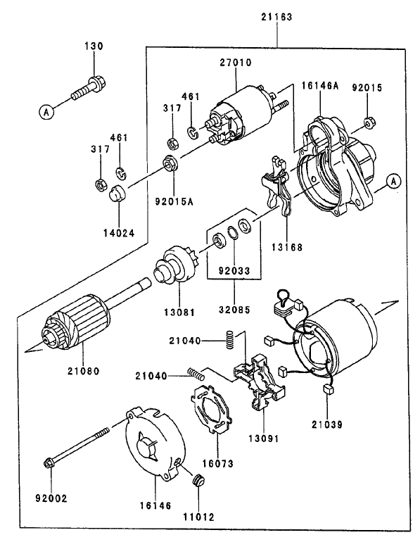 Starter Assembly Kawasaki FD750D AS03