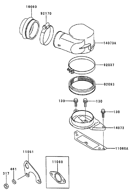 Air FilterMuffler Assembly Kawasaki FD750D AS03