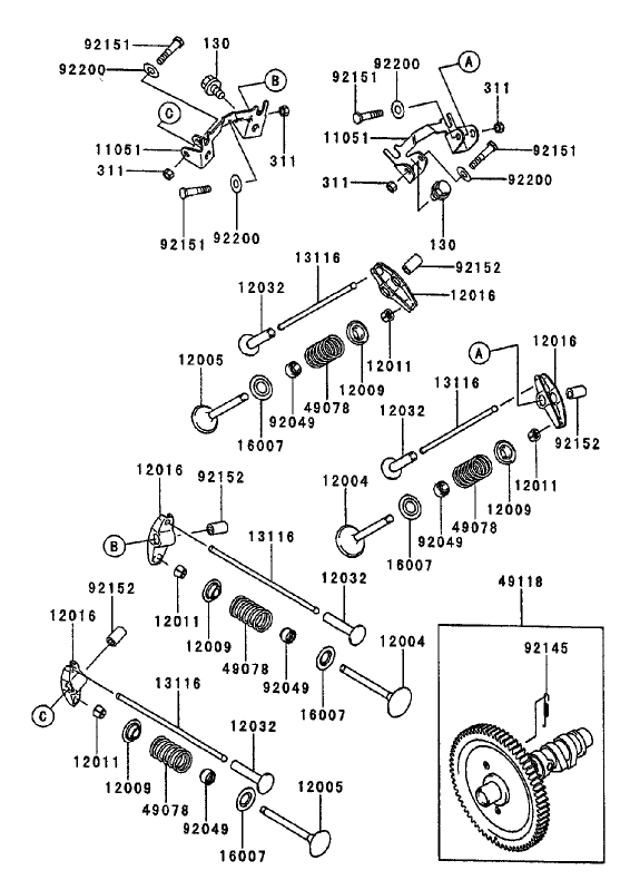 ValveCamshaft Assembly Kawasaki FD750D AS03