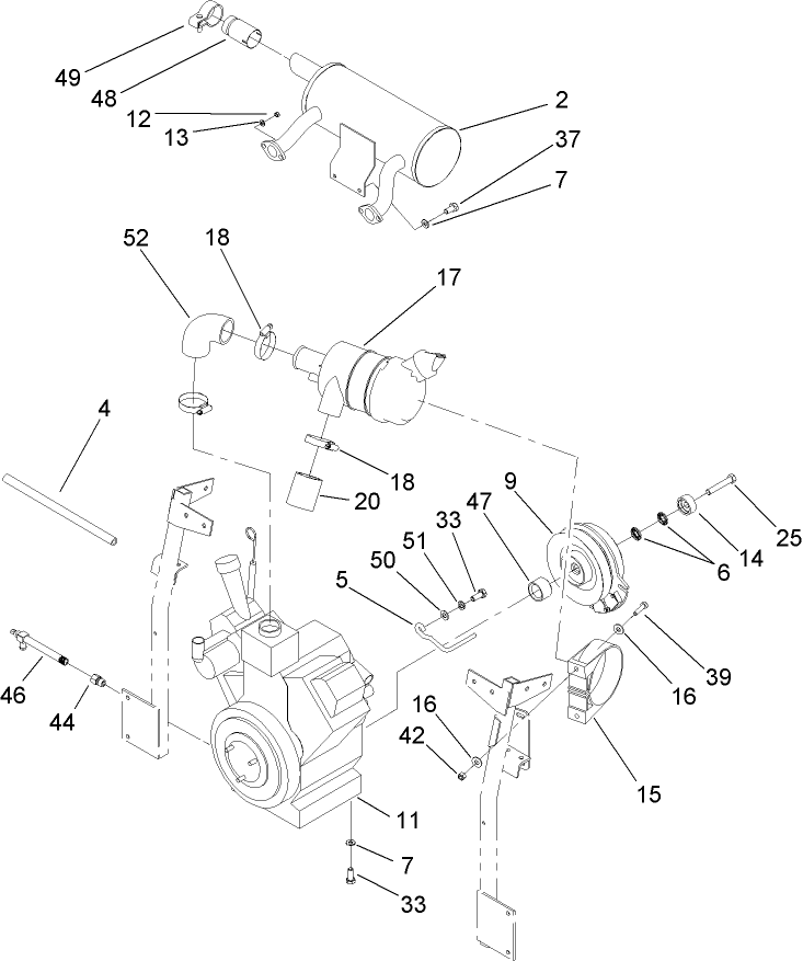 Engine and Clutch Assembly