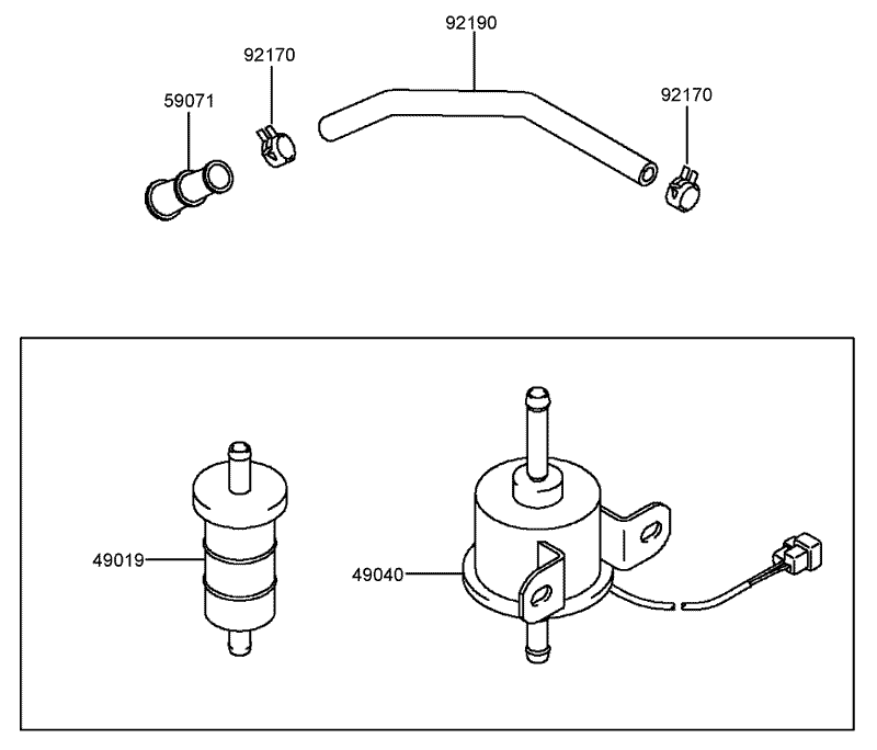 Fuel Pump and Filter Assembly Kawasaki FD750D BS03