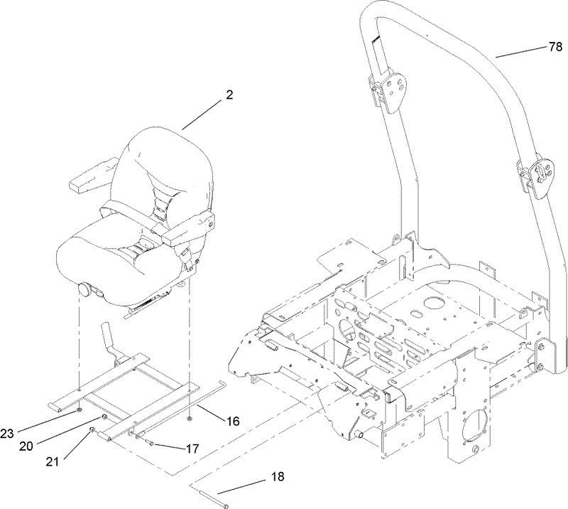 Seat and Roll Over Protection System Assembly