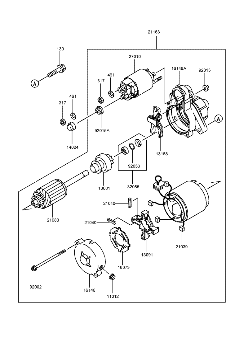Starter Assembly Kawasaki FD750D BS03