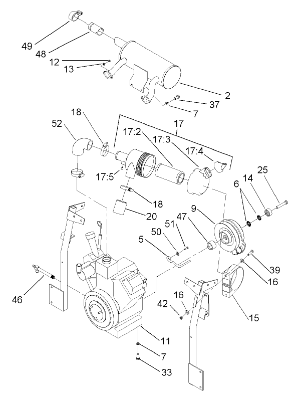 Engine Clutch and Air Cleaner Assembly
