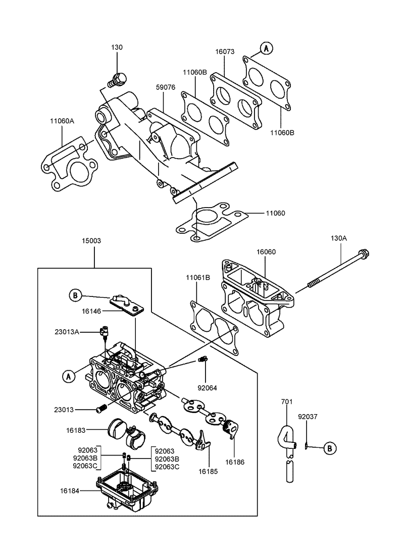 Carburetor Assembly Kawasaki FD750D BS03