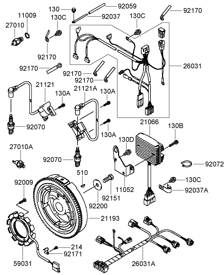 Electric Equipment Assembly Kawasaki FD791D AS07