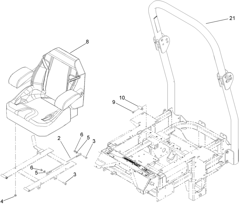 Seat and Roll Over Protection System Assembly