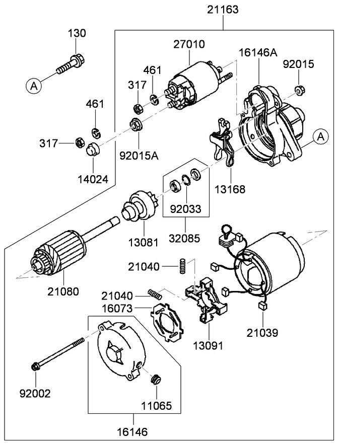 Starter Assembly Kawasaki FD791D AS07