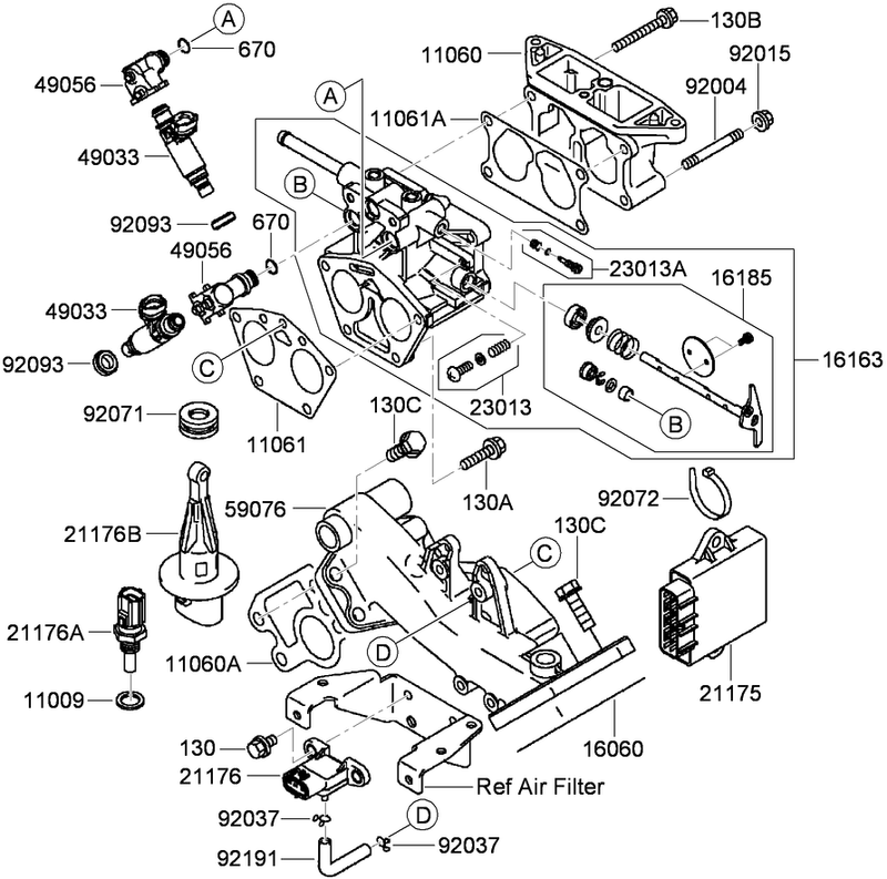 Throttle Assembly Kawasaki FD791D AS07
