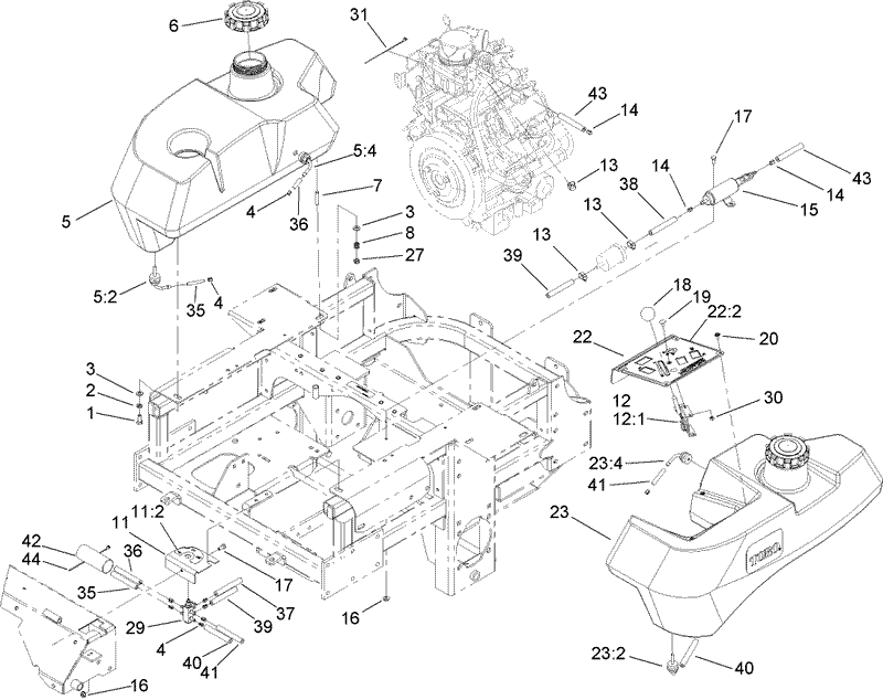 Fuel Tank Lines and Filter Assembly
