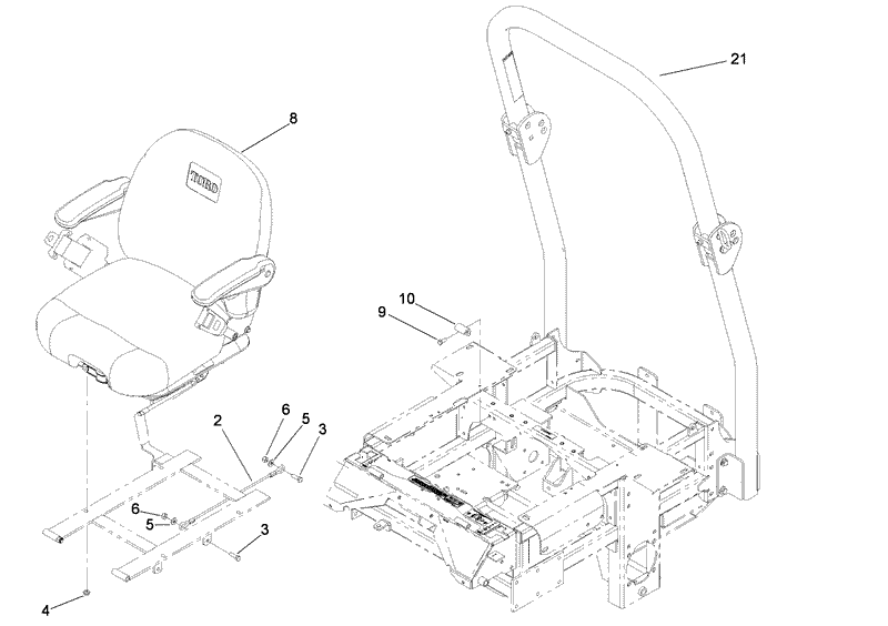 Seat and Roll Over Protection System Assembly