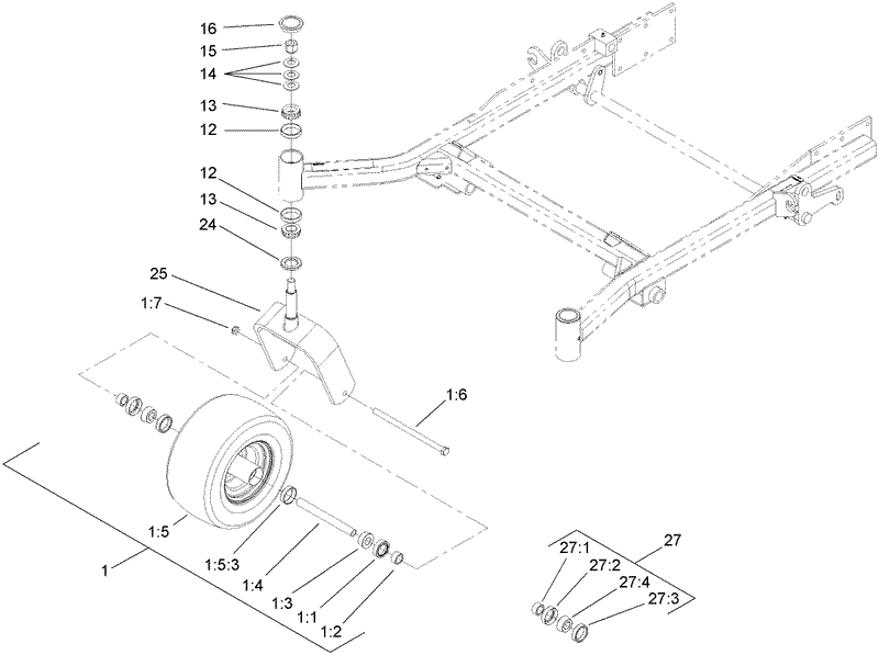 Caster Wheel and Fork Assembly