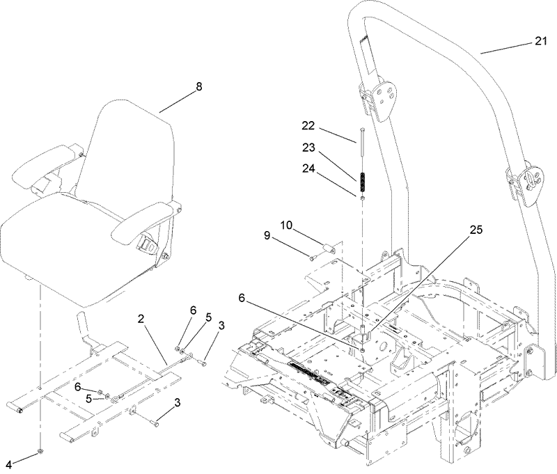 Seat and Roll Over Protection System Assembly